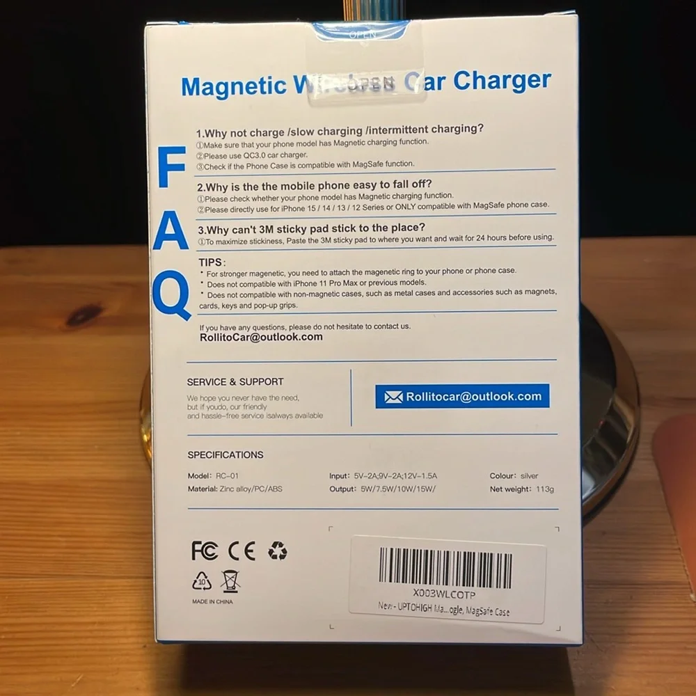 Magnetic Wireless Car Charger • Fast Charging • Hands‑Free Mount • NWT